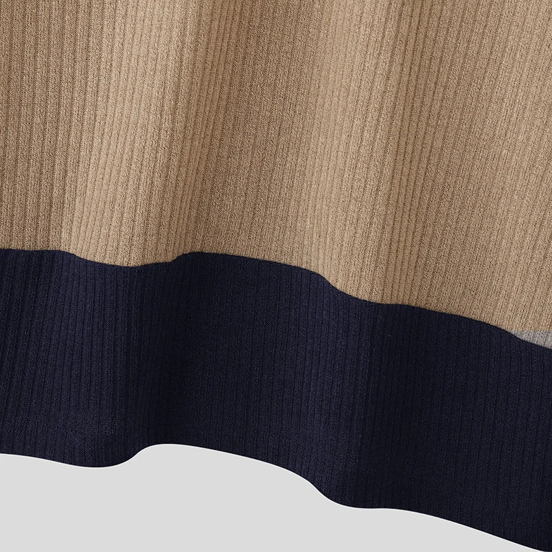 AIDASE  -  Men Sweaters Patchwork Knitted Lapel Long Sleeve Zipper Male Pullovers Streetwear 2025 Autumn Casual Men Clothing S-5XL aidase-shop