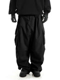 Aidase Classic Design Multi Flap Pockets Cargo Pants,Men's Loose Fit Drawstring Cargo Pants,For Skateboarding,Street,Outdoor Camping aidase-shop