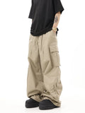 Aidase Vintage Oversize Cargo Pants Men Japanese Baggy Hip Hop Brown Joggers Y2k Wide Leg Trousers Casual Hippie Streetwear