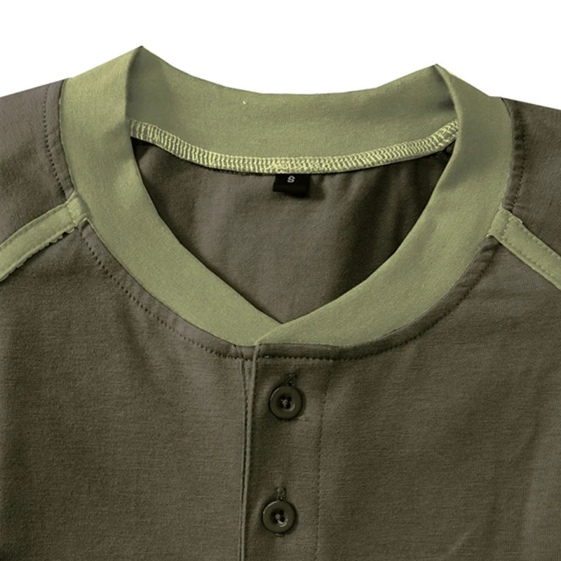 AIDASE  -  Summer High Quality Cotton Henley T-shirts Mens Casual Short Sleeve Tee Shirts Pullover Tops Henry Fashion Streetwear aidase-shop