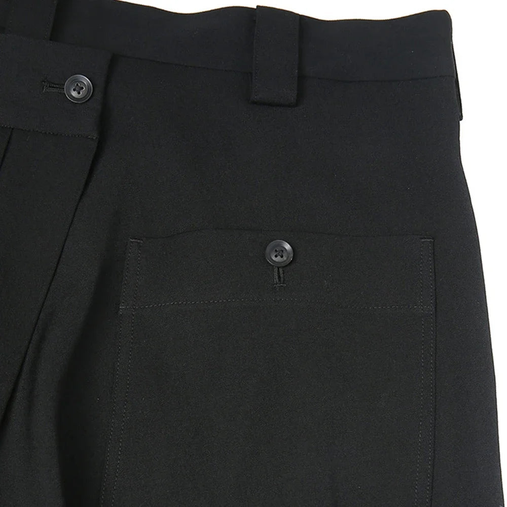 AIDASE  -  Spring Summer New Genderless Double-Layer Culottes Mens Fashion Trend Casual Deconstructed Pleated Trousers Straight Pants aidase-shop