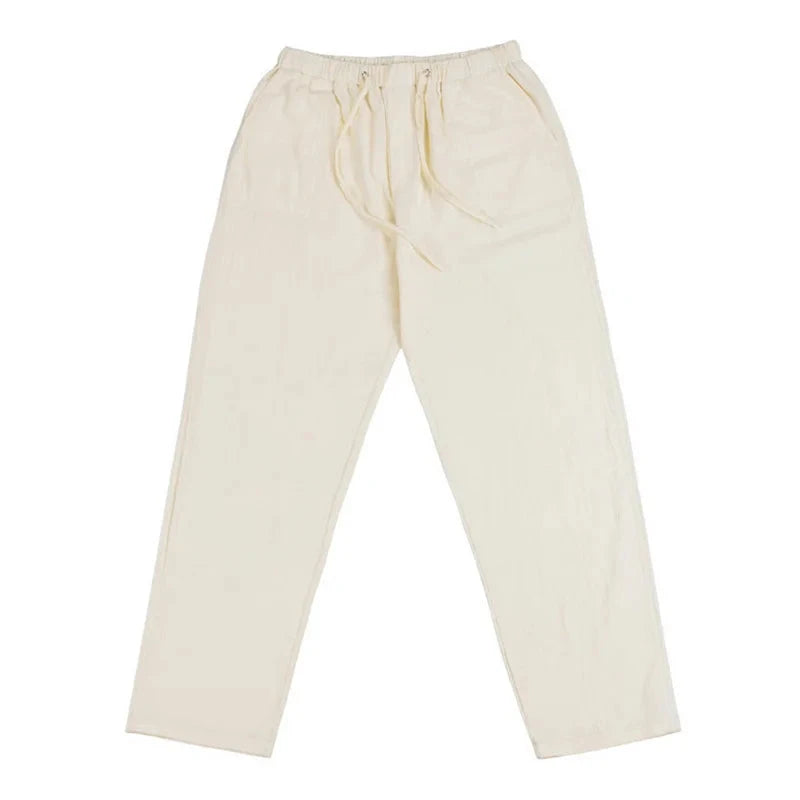 AIDASE  -  Spring Linen Wide Men Pants Korean Trousers Oversize Cotton Streetwear Male New Yoga Pants Casual Men Clothing Sweatpants aidase-shop