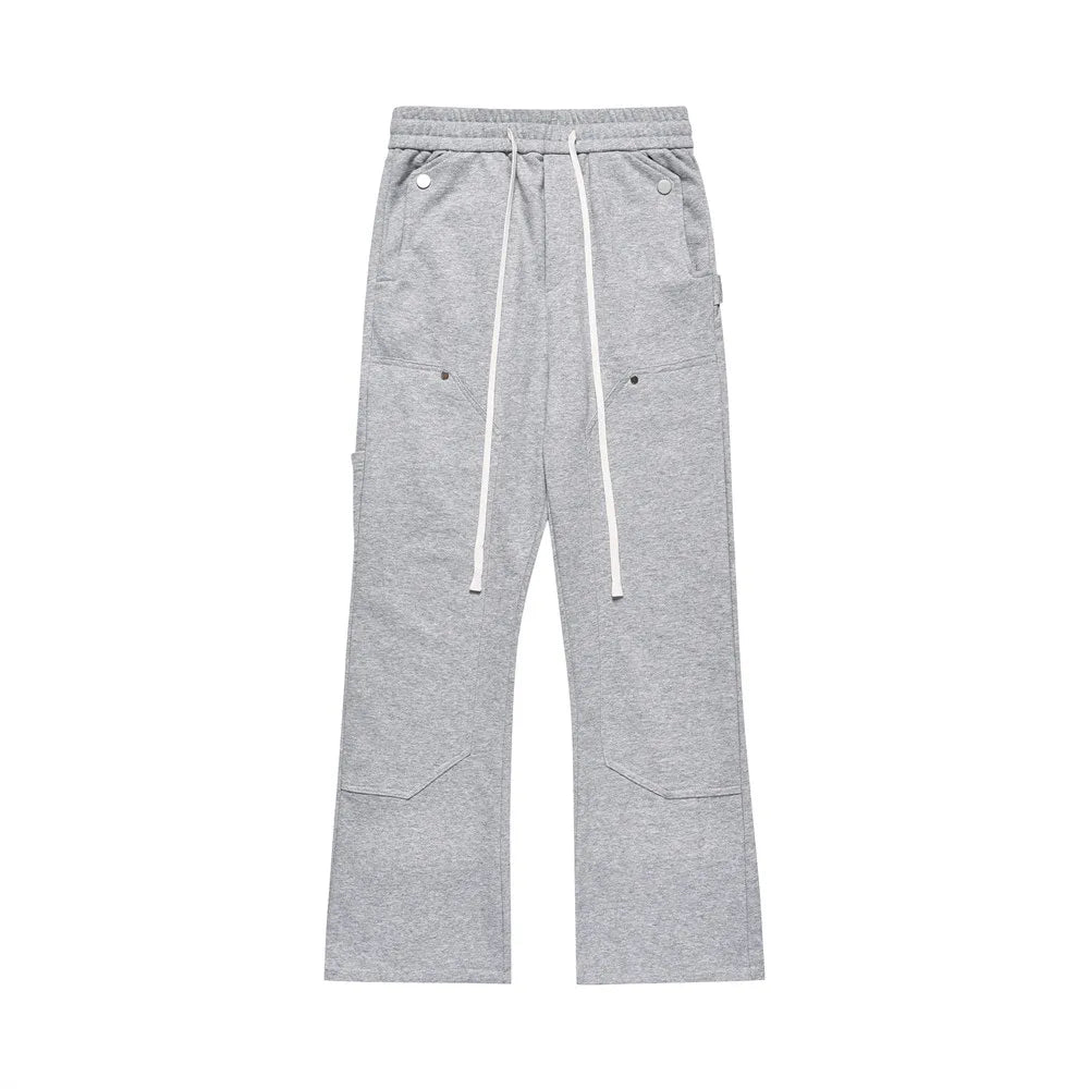 57.15Aidase Multi-Pocket Sweatpants Mens Casual Loose Solid Color Elastic Waist Loose Sports Trousers Men aidase-shop