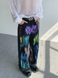 Aidase Oldschool Hand-painted Oil Painting Jeans with Colorful Paint Style, High-end Pants, Trendy Floor Mops aidase-shop
