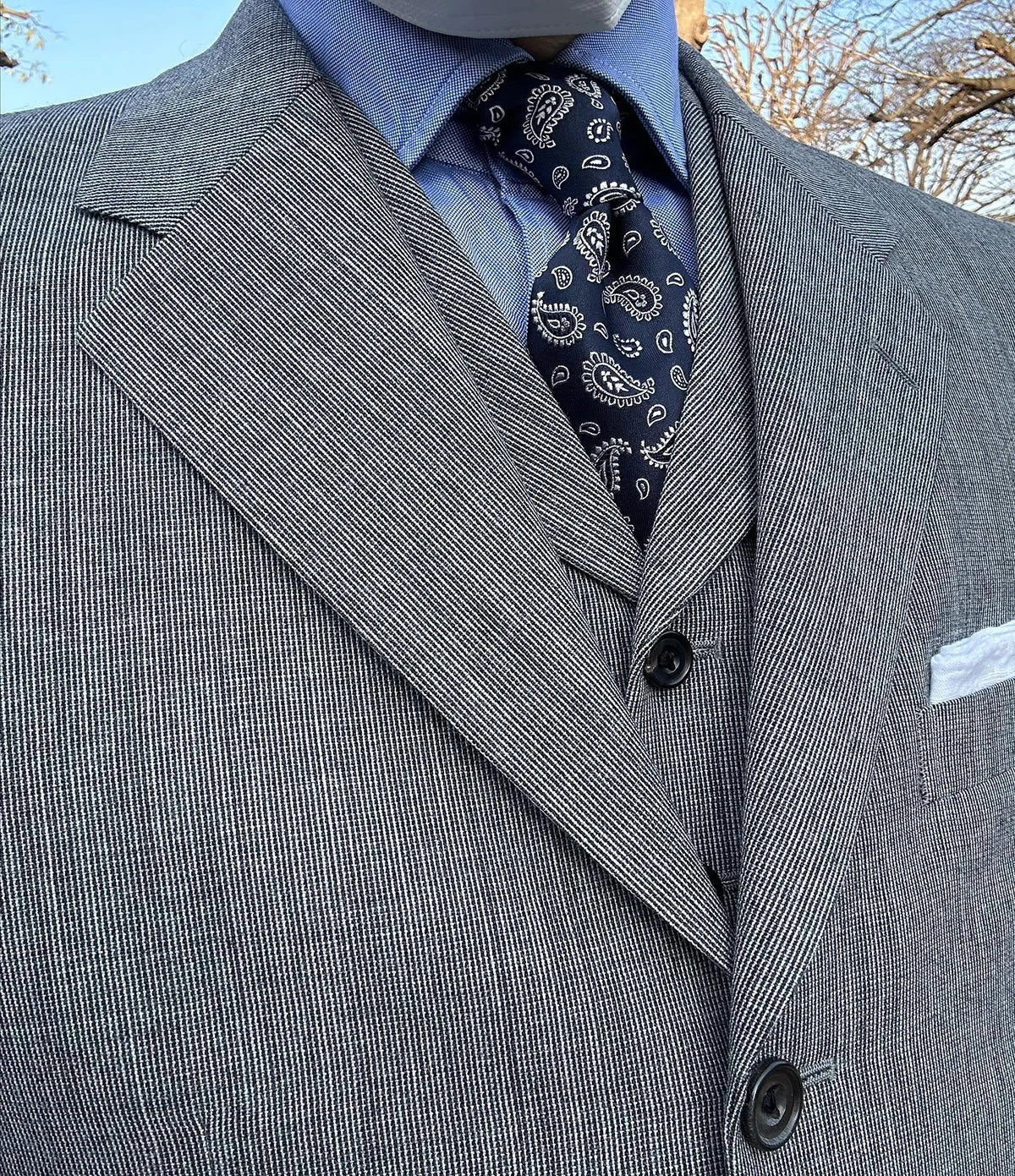 Aidase Gray Men's Suit 3 Pieces Blazer Vest Pants Single Breasted Peaked Lapel Business Stripes Wedding Groom Tailored Costume Homme aidase-shop