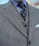 Aidase Gray Men's Suit 3 Pieces Blazer Vest Pants Single Breasted Peaked Lapel Business Stripes Wedding Groom Tailored Costume Homme aidase-shop