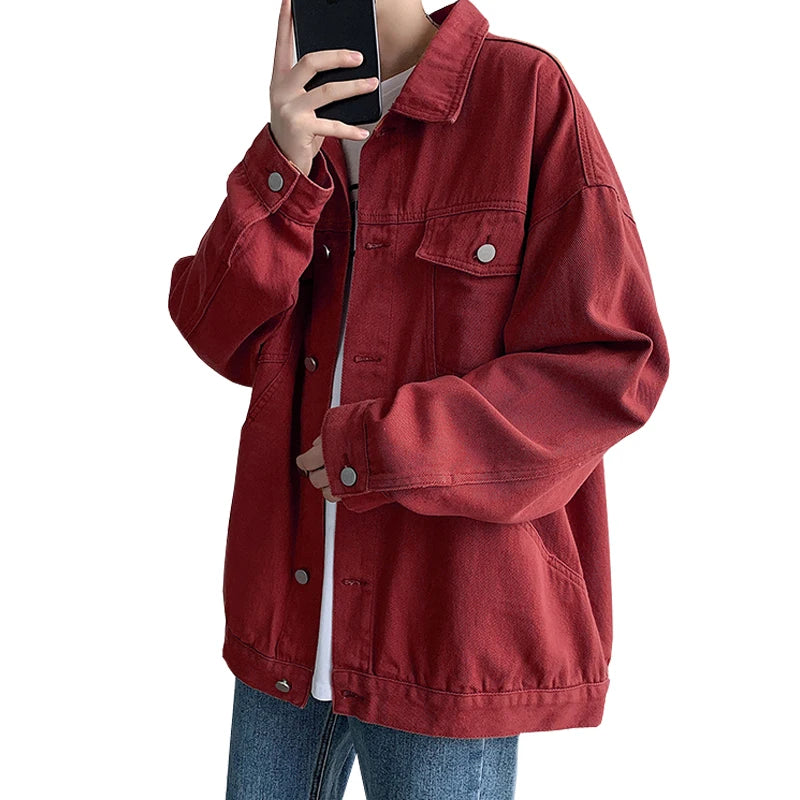 Aidase Mens Jeans Jackets And Coats Single Breasted Korean Version Slim Fit Denim Outwear M-3XL aidase-shop