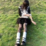 AIDASE  -  Sweaters Skull Hooded Zip Up Harajuku Pullover Women Winter Knitwear Pattern Oversized Streetwear Lovers Top 2000s Clothes Y2k aidase-shop