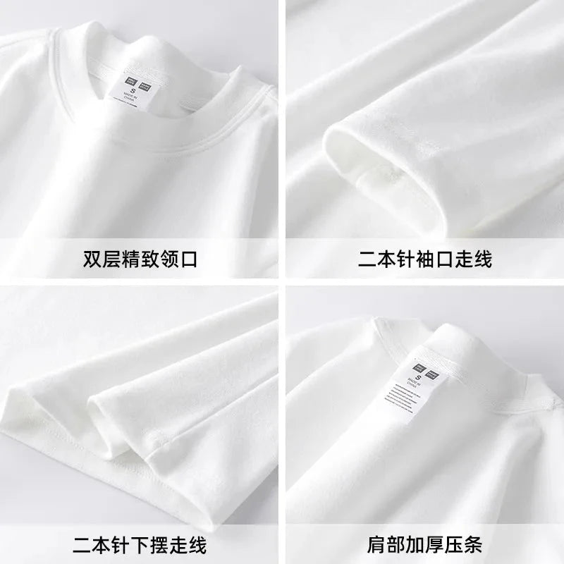 AIDASE  -  Autumn and Winter Men's Long Sleeve T-shirt with Half High Neck Underlay Loose Inner Layer Comfortable Versatile Top aidase-shop