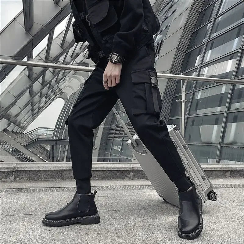 Aidase Male Trousers Black Slim Autumn Men's Cargo Pants Luxury Spandex Fashion Y2k Cotton Nylon Designer Street Loose Big Size Emo aidase-shop