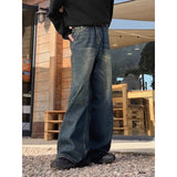 47.46Aidase American Street Retro Washed Jeans Men and Women Trendy Hip-hop Straight Leg Loose and Personalized Wide Leg Casual Pants Y2k aidase-shop