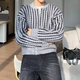 AIDASE  -  New Casual Slim Fit Knit Cardigan Tops Men Fashionable Zipper Sweatercoats Fall Vintage Crochet Knitting Sweater Mens Coats aidase-shop
