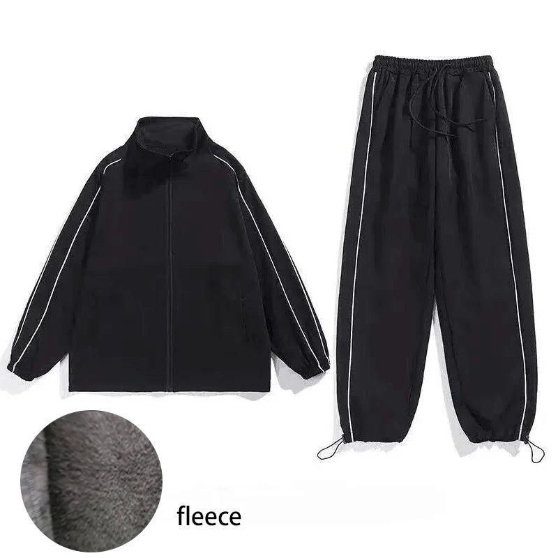 Aidase Men's Sets New Casual One-piece Suit Male Sportswear Women Suits Overalls Trousers Loose Fleece Zipper Long Sleeves Jacket Pants aidase-shop