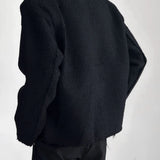 AIDASE  -  Mens Solid Color High-End Jacket Autumn And Winter New Style Raw Edge Design Collarless Loose Top Korean Style Trendy Jacket aidase-shop