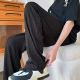 AIDASE  -  Men's Clothing Slim Straight Pants New Black White Casual Trendy Versatile Bad Boy Fashion Office Ready Trousers aidase-shop