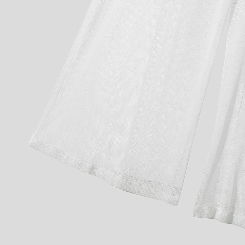 AIDASE  -  Men Sets Mesh See Through Sexy Turtleneck Short Sleeve T Shirt & Pants 2PCS Streetwear Summer 2025 Fashion Men's Suits aidase-shop