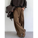 Aidase Japanese Wide-leg Pants Men Women Harajuku Solid Color Loose Straight-leg Trousers Vintage Oversize Unisex Autumn Casual Pants