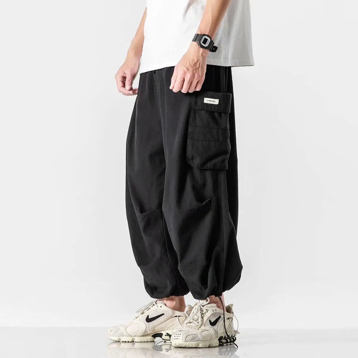 Aidase Harajuku Y2k Baggy Cargo Pants Joggers Streetwear Ankle-Length Casual Harem Long Trousers Men Wide Leg Oversize 2024 New aidase-shop