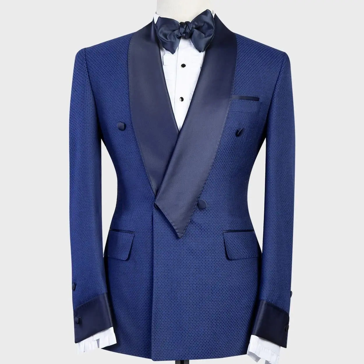 Aidase Classic Men's Suit Shawl Lapel Double Breasted Tuxedos With Belt For Wedding Slim Fit Groom Wear Business 2 Pcs Coat Pants aidase-shop