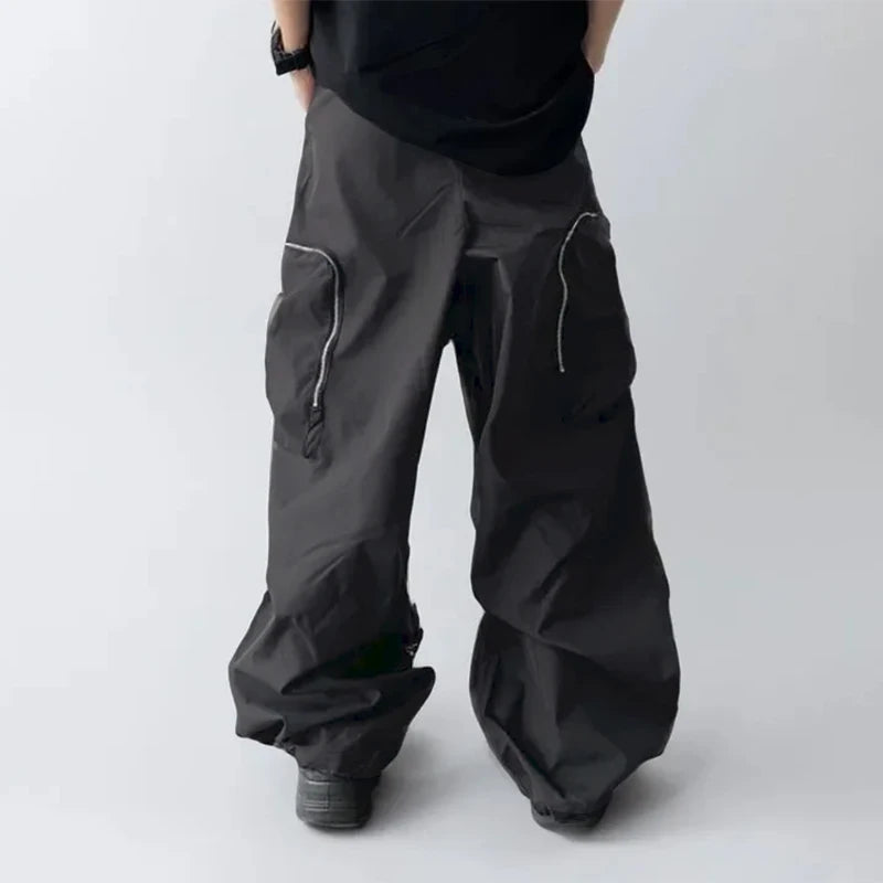 AIDASE  -  Men Pants Patchwork Elastic Waist Loose Joggers Casual Trousers Men Pockets Streetwear 2025 Fashion Cargo Pants S-5XL aidase-shop