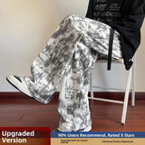 AIDASE  -  American Retro Tie Dye Men's Casual Pants Loose Straight Leg Autumn Trendy Brand High End Feeling Casual Sports Sweatpants aidase-shop