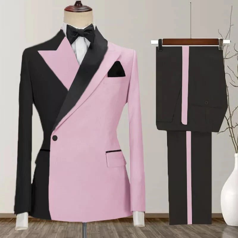 Aidase One Button Men's Suits New Design Costume Homme Peak Lapel 2 Piece Jacket Pants Full Sets Luxury Costume Homme Custom Blazer aidase-shop