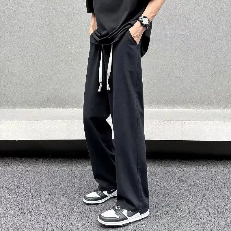 AIDASE  -  Linen Pants Men's Casual Pants Summer Thin Trendy Brand Loose Versatile Sport Straight-leg Cargo Pants aidase-shop