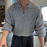 AIDASE  -  Men's Clothing POLO shirt Half Zipper Sweater Casual Long Sleeve Solid Color Sweater Spring Casual Knit Top suéteres de hombres aidase-shop