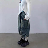 AIDASE  -  Summer New Men's Straight Wide-Leg Cropped Jeans Retro American Fashion Trend Street Hip-Hop Niche Casual Loose Men's Bottoms aidase-shop