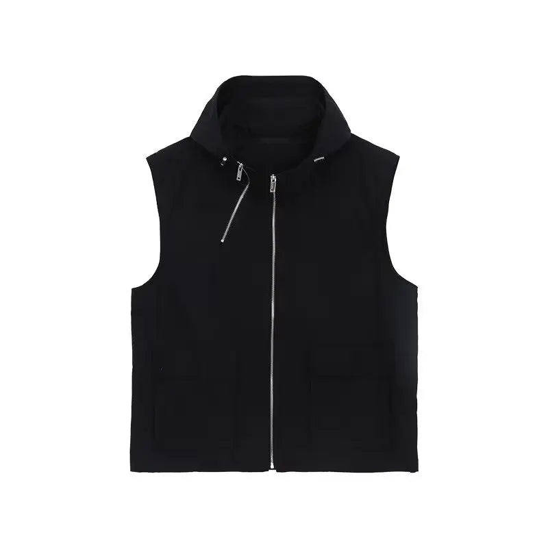 Aidase Summer Sleeveless Set Men Women Multi-Pocket Hooded Vest +jogging Cargo Pant Spring Loose Casual Zipper Two Piece Suit Street aidase-shop