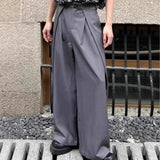 AIDASE  -  Mens Suit Pants Adjustable Waist 3d Pleated Casual Pants Streetwear Fashion Niche Retro Wide-Leg Pants Men'S Clothing 2025 New aidase-shop
