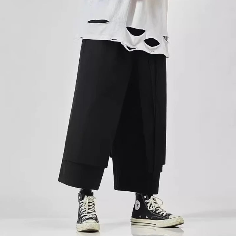 Aidase Cargo Pants Men Japanese Style Wide Leg Baggy Draping Work Out Trousers Stylish Streetwear Comfortable Chic Breathable Jogging aidase-shop