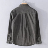 Aidase Dark Gray Distrssed Washed Denim Shirt Men's Clothing Simple Casual Wear Retro Cargo Jeans Tops Long Sleeve Oversize Fashion aidase-shop
