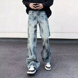 AIDASE  -  High Street Male Jeans Washed Niche Design Vintage Straight-leg Trendy Denim Trousers 2025 New Fashion Menswear 21E6678 aidase-shop