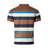 AIDASE  -  New Summer Men's Striped Polo Shirts Fashion Lapel Button Short Sleeve Sports Polos Classics Business Casual Tops Male Tees aidase-shop