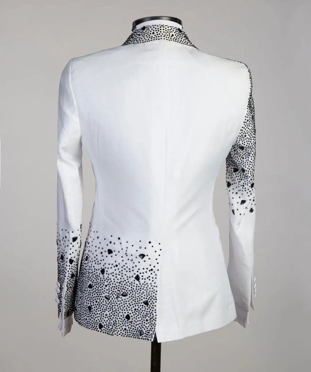 Aidase Luxury Beads 2 Pieces Blazer Pants Men Suits Shiny One Button Sheer Lapel Diamonds Formal Party Wedding Groom Plus Size Tailored aidase-shop