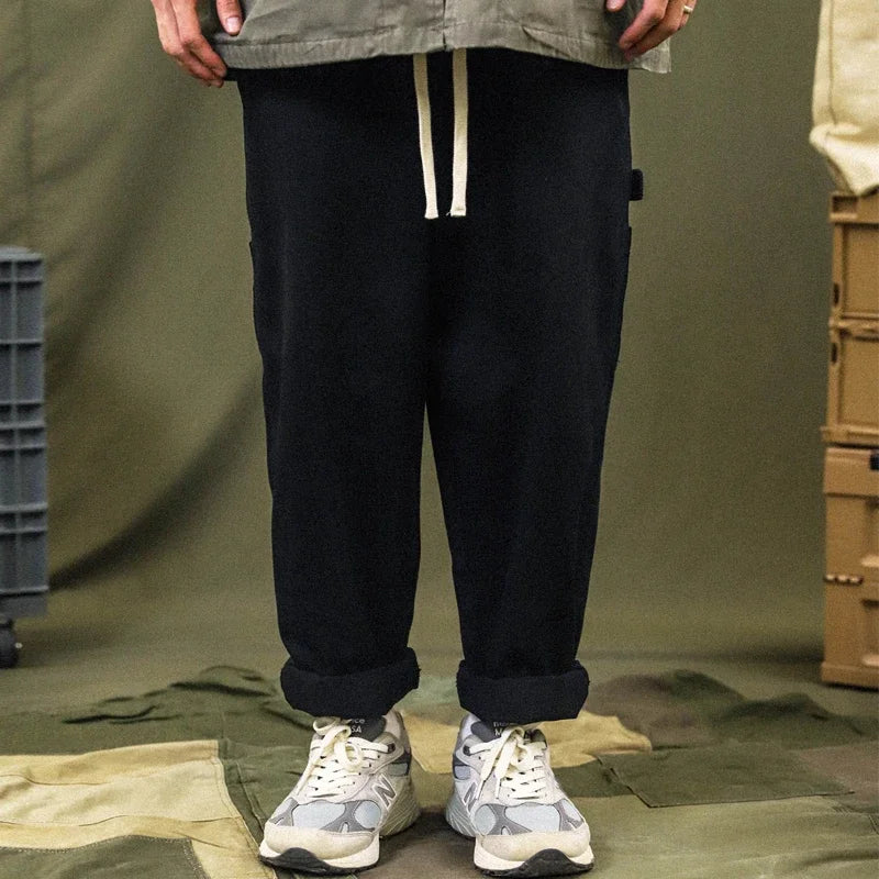 63.62Aidase Patchwork Cargo Pants Men Corduroy Contrast Stitch Trousers Mens Streetwear Loose Casual Pants aidase-shop