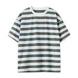 AIDASE  -  Summer Men's Striped T-Shirts Short Sleeve Casual O-Neck Tshirt Male Fashion Sports Tops Loose Tees Streetwear T Shirt Plus Size aidase-shop
