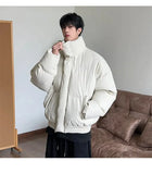 AIDASE  -  Detachable Hooded Men's Cotton Jacket American Style Short Fur Collar Long Sleeve Solid Color Casual Male Coats 21E7670