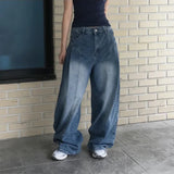 AIDASE  -  Women's High Waist Wide Leg Jeans 2025 New Korean Design Faionable Folded Knife Long Pants Versatile Sli Spring Autumn aidase-shop