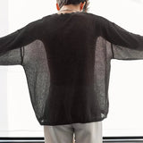 AIDASE  -  Spring Autumn Casual Men's Knitting Tops Stylish Knitted Henley T Shirts Mens Trendy Long Sleeve Button Hollow Out Knit T-shirt aidase-shop