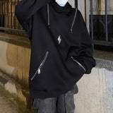 AIDASE  -  Y2k Mens Hoodie Metal Zipper Pocket Hooded Sweatshirt Autumn Casual Deconstruction Street Smart American Hip-Hop Jacket Unisex aidase-shop