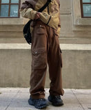 Aidase Summer Fashion Brand Large Pocket Straight Loose Wide Leg Casual jogger Pants aidase-shop