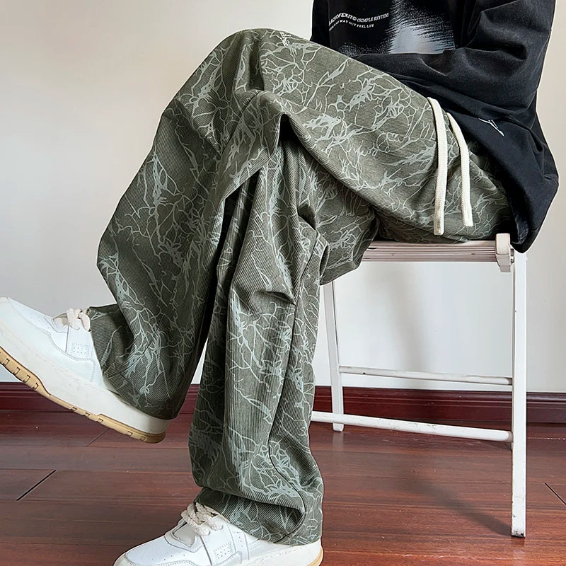 Aidase Autumn Corduroy Pants Men Fashion Retro Casual Pants Men Streetwear Hip-hop Loose Wide Leg Pants Mens Trousers Large Size 5XL aidase-shop