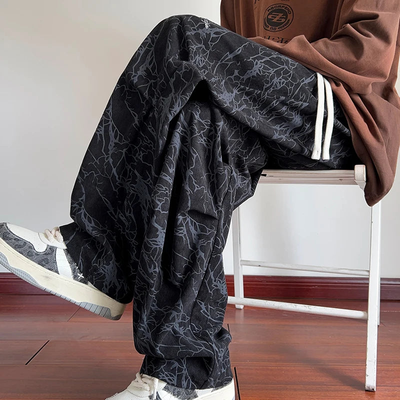 Aidase Autumn Corduroy Pants Men Fashion Retro Casual Pants Men Streetwear Hip-hop Loose Wide Leg Pants Mens Trousers Large Size 5XL aidase-shop