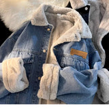 Aidase Thick Warm Lamb Fleece Lined Denim Jacket Men Winter Windbreaker Jackets Outwear Jeans Coats Male Multi-pockets Cowboy Clothing aidase-shop