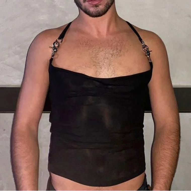 AIDASE  -  Men Tank Tops Mesh Transparent Solid Color Sexy Sleeveless Male Vests Summer Streetwear 2025 Fashion Men Clothing S-3XL aidase-shop