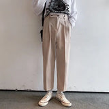 Aidase Hong Kong Style Summer Casual Pants Men Loose Straight Nine-point Pants Korean Style Casual Versatile Iron-free Suit aidase-shop