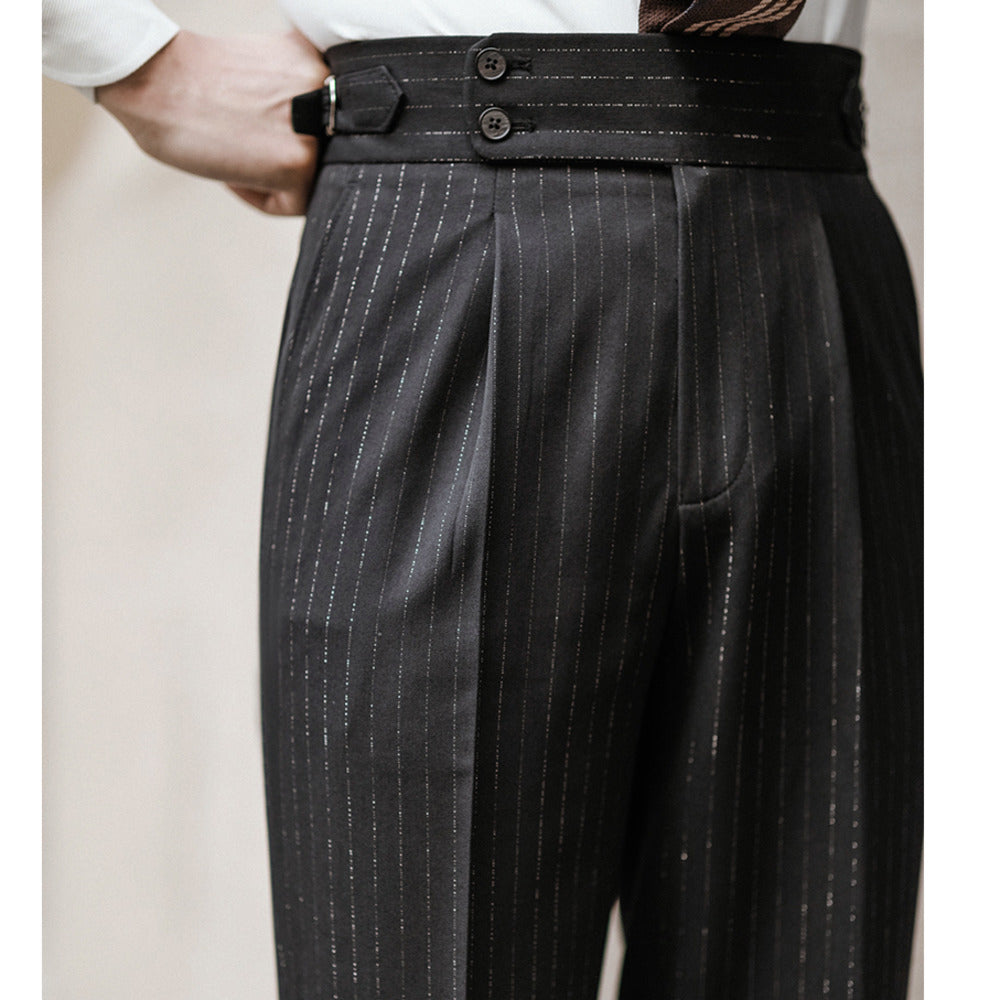 Aidase Lurex Yarn Trousers Pant For Man 2024 Office Trouser Men Business Casual Pant British Social Club Outfits Pantalones Hombre aidase-shop