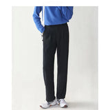 Aidase 2021 Men's Fashion Trend Loose Straight Pants Light Business Trousers Button Casual Pants Black/brown Color Popular Suit Pants aidase-shop